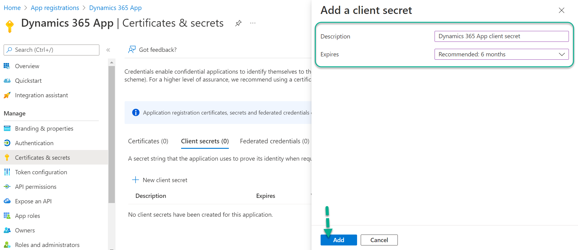 Register an App in Azure Active Directory for Dynamics 365 CE Online